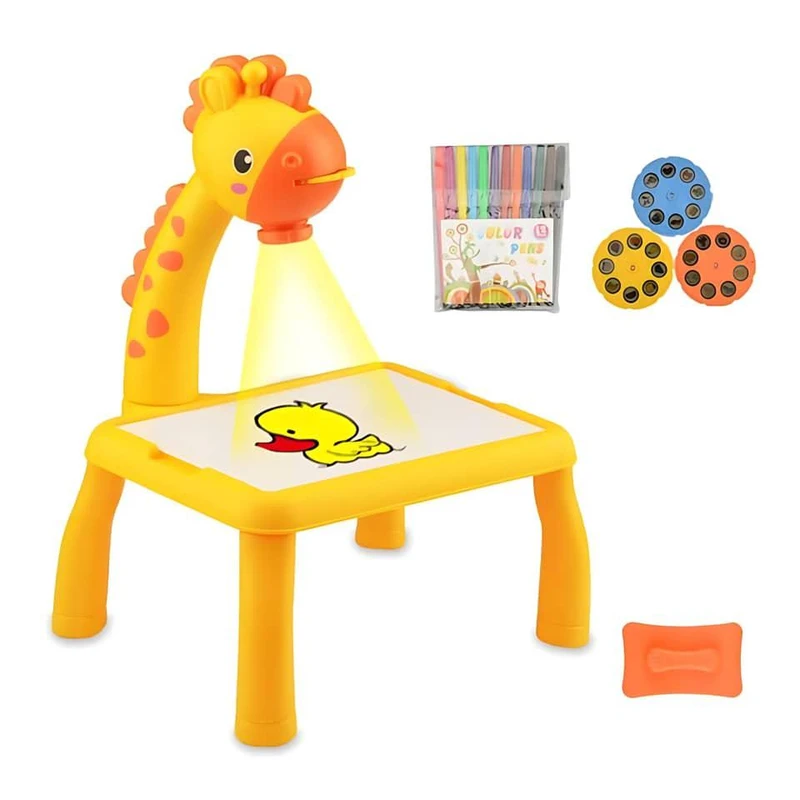 بازی آموزشی رنگ آمیزی ناب سل مدل میز نقاشی پروژکتوردار طرح زرافه