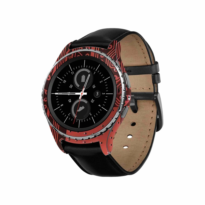 برچسب ماهوت طرح Red_Printed_Circuit_Board مناسب برای ساعت هوشمند سامسونگ Galaxy Gear S2 Classic