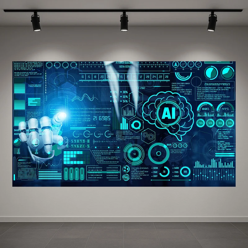پوستر پارچه ای طرح مخمل هوش مصنوعی مدل تکنولوژی کد AR3060513