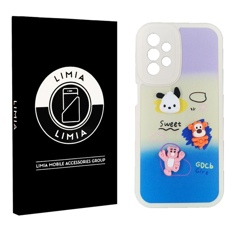 کاور لیمیا مدل فانتزی لنزدار ژله ای طرح عروسکی برجسته مناسب برای گوشی موبایل سامسونگ Galaxy A13 4G