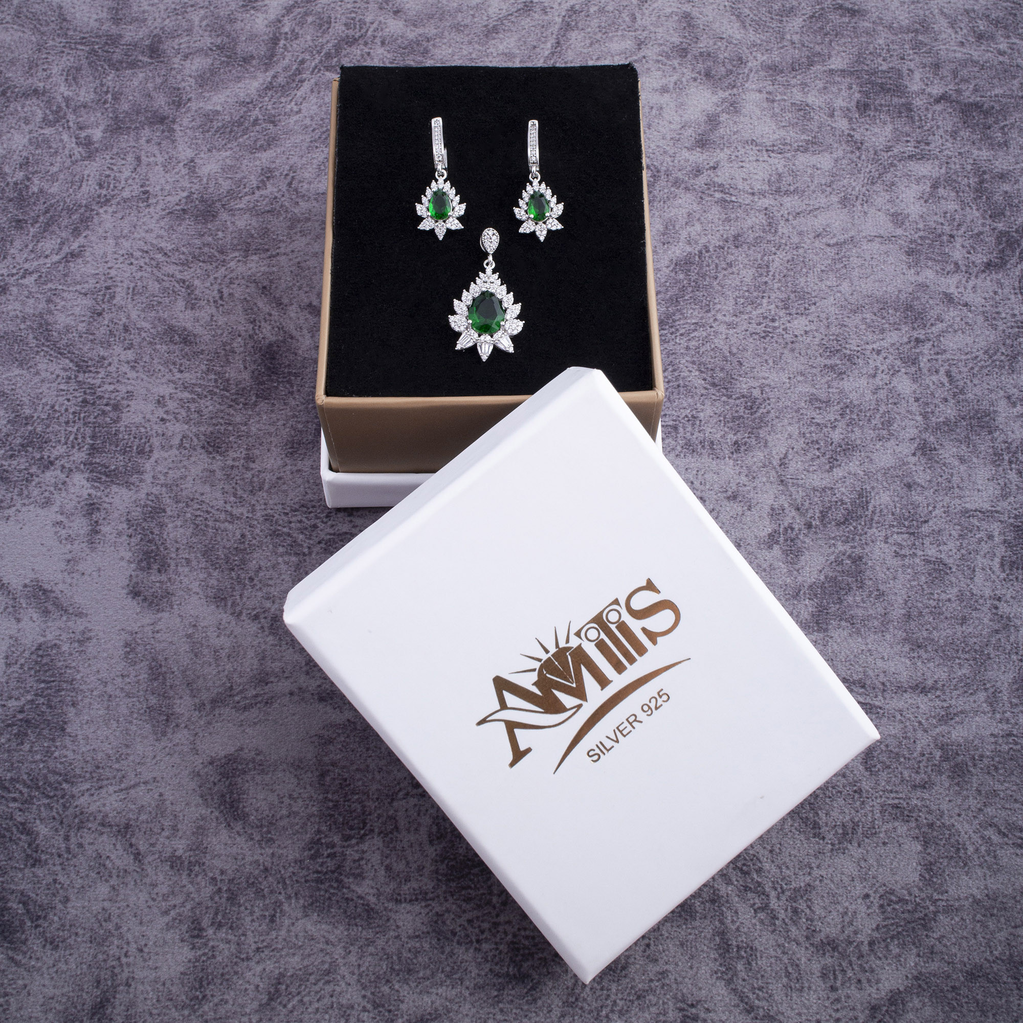 نیم ست نقره زنانه مدل AVN_N65