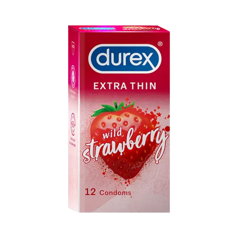 کاندوم دورکس مدل Extra Thin wild strawberry بسته 12 عددی
