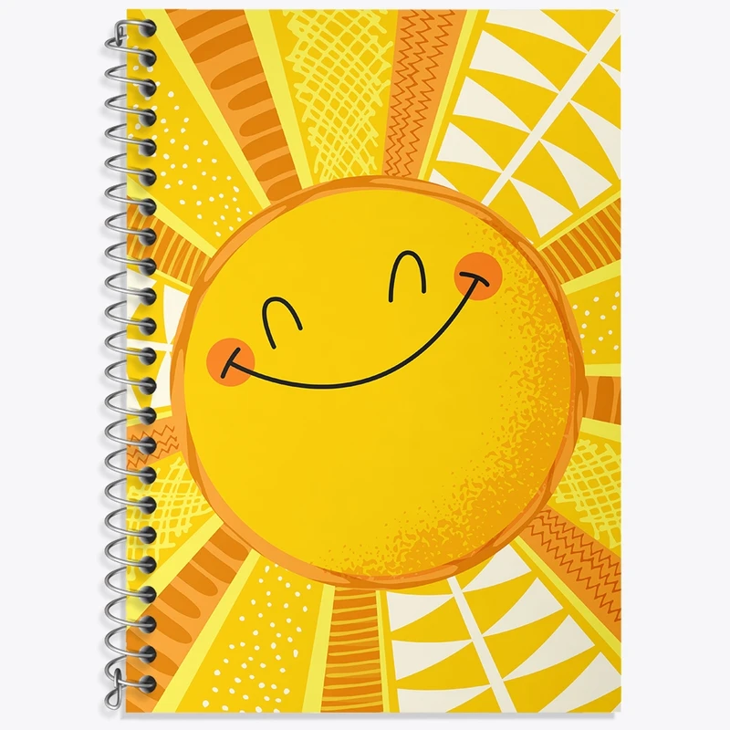 دفتر زبان 50 برگ خندالو مدل دو خط طرح خورشید کیوت کد N1495