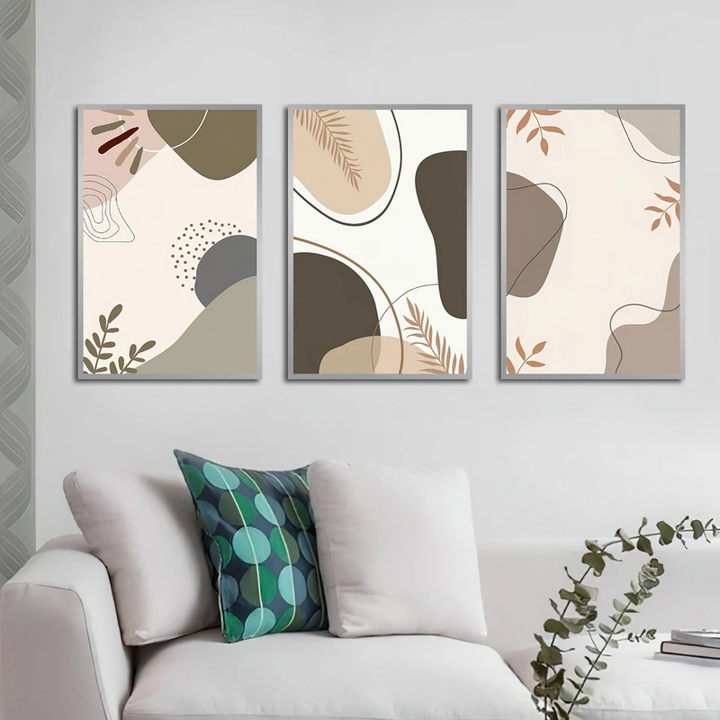 تابلو بکلیت طرح نقاشی مینیمال مدل SI-3084 مجموعه 3 عددی