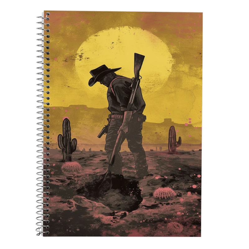 دفتر زبان 50 برگ مدوپد مدل دو خط طرح رد دد red dead کد DF13508