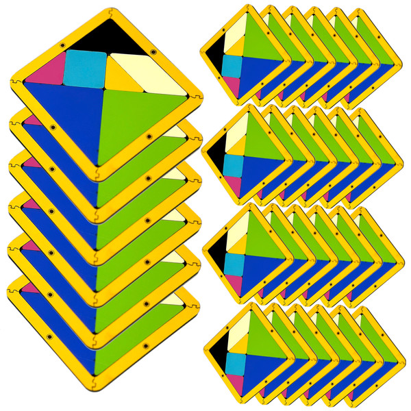 بازی فکری مدل تانگرام رنگی بسته 30 عددی