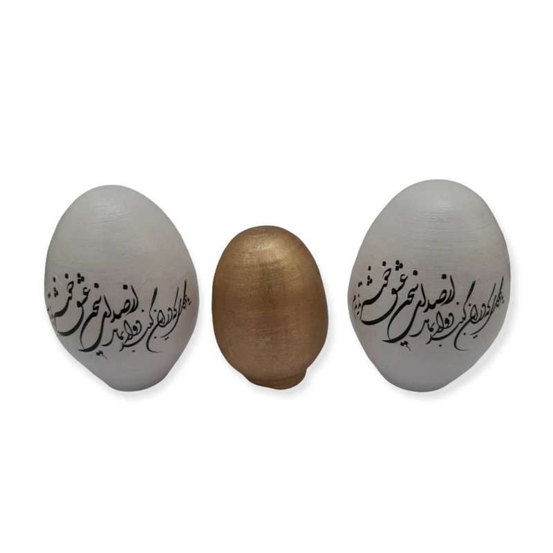 تخم مرغ سفالی مدل تزئینی مجموعه 3 عددی