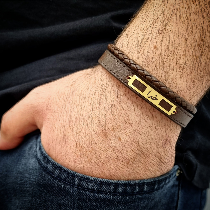 دستبند طلا 18 عیار مردانه لیردا مدل کلمه خدا 825 wor