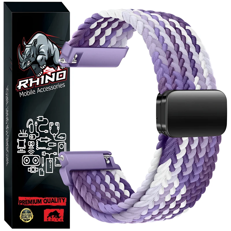 بند راینو مدل Braid Magnet مناسب برای ساعت هوشمند هایلو RS4 Max / RS5 / RS3 LS04 / RT2 Global (22 میلی متر)
