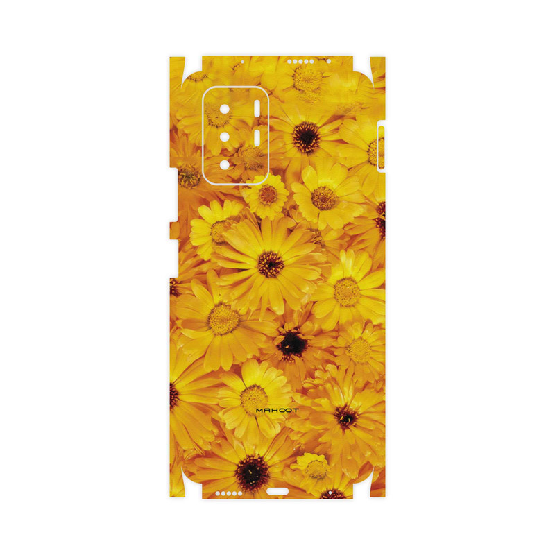 برچسب پوششی ماهوت مدل Yellow-Flower-FullSkin مناسب برای گوشی موبایل شیائومی Redmi Note 10 Pro