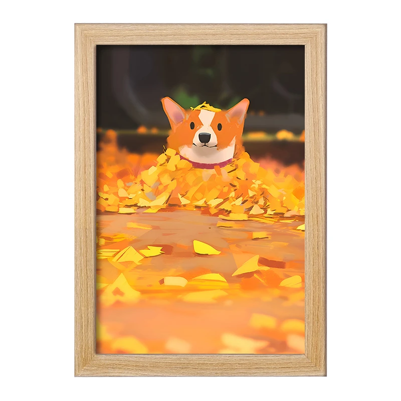 تابلو خندالو مدل سگ و پاییز کد F10617