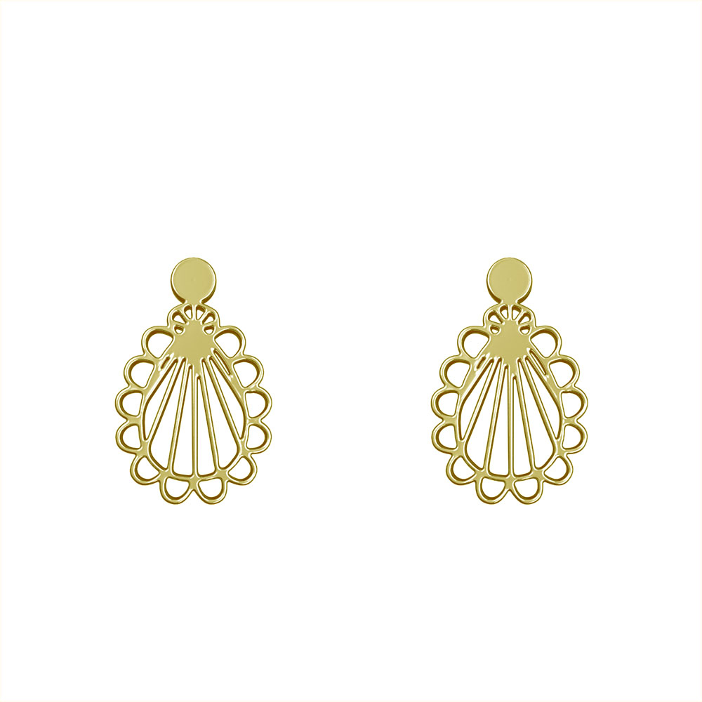 گوشواره طلا 18 عیار زنانه مدوپد مدل هندسی کد GA1-10806