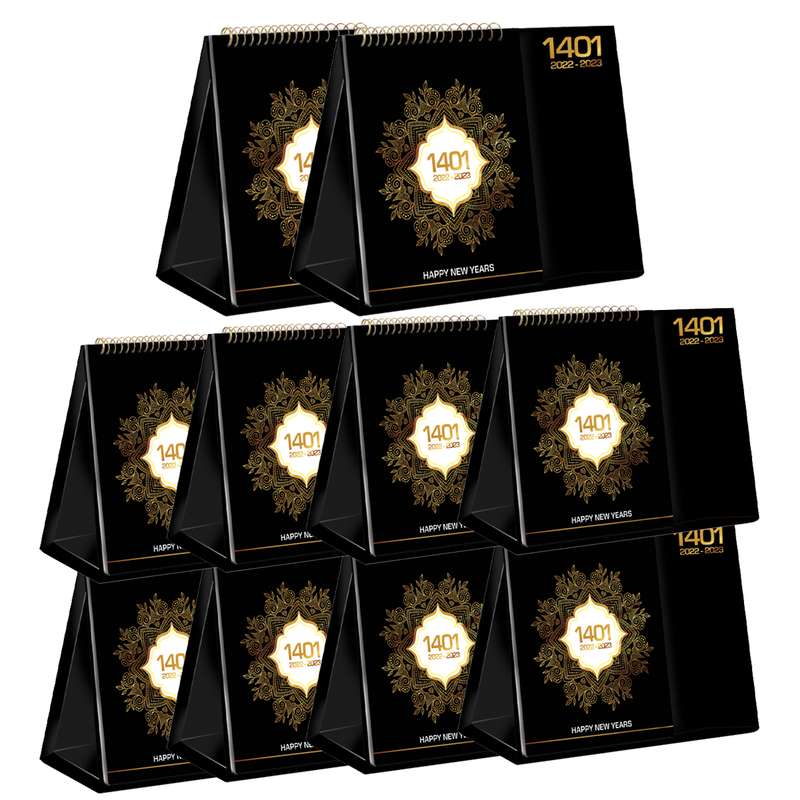 تقویم رومیزی سال1401  مدل ژینوس بسته 10 عددی