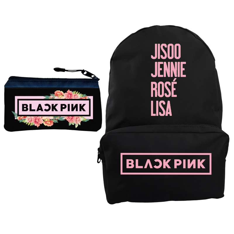 کوله پشتی مدل گروه black pink کد 925 به همراه جامدادی
