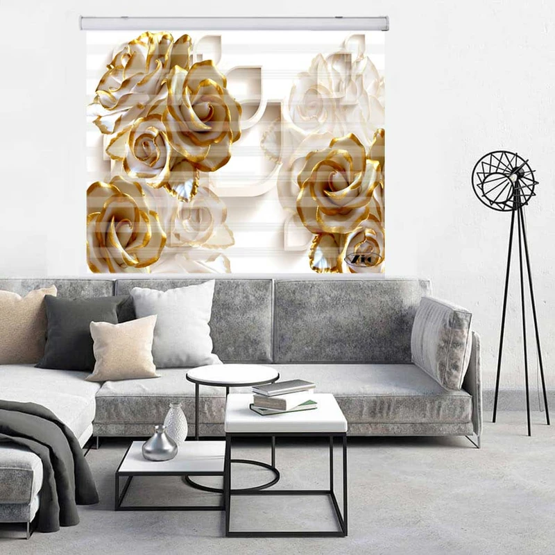 پرده زبرا زیو کد 3D1418 سایز 150x150 سانتی متر