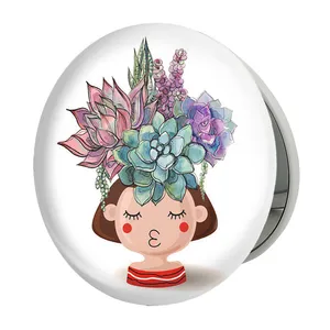 آینه جیبی خندالو طرح کاکتوس مدل تاشو کد 5283 