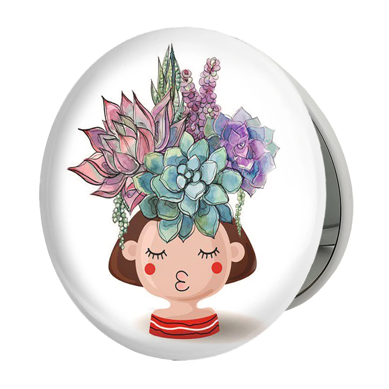 آینه جیبی خندالو طرح کاکتوس مدل تاشو کد 5283 