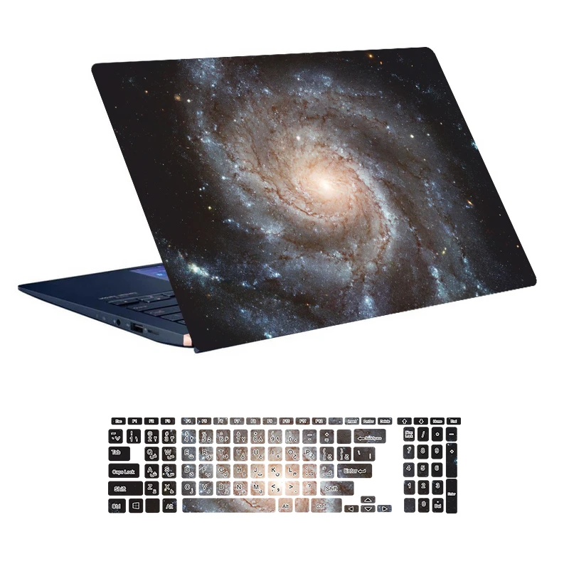 استیکر لپ تاپ توییجین و موییجین طرح Space کد 99 مناسب برای لپ تاپ 15.6 اینچ به همراه برچسب حروف فارسی کیبورد 