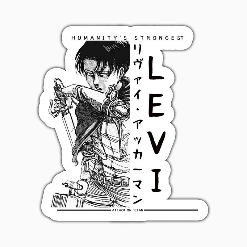 استیکر لپ تاپ و موبایل بووم طرح انیمه Attack On Titan مدل Levi کد MD60