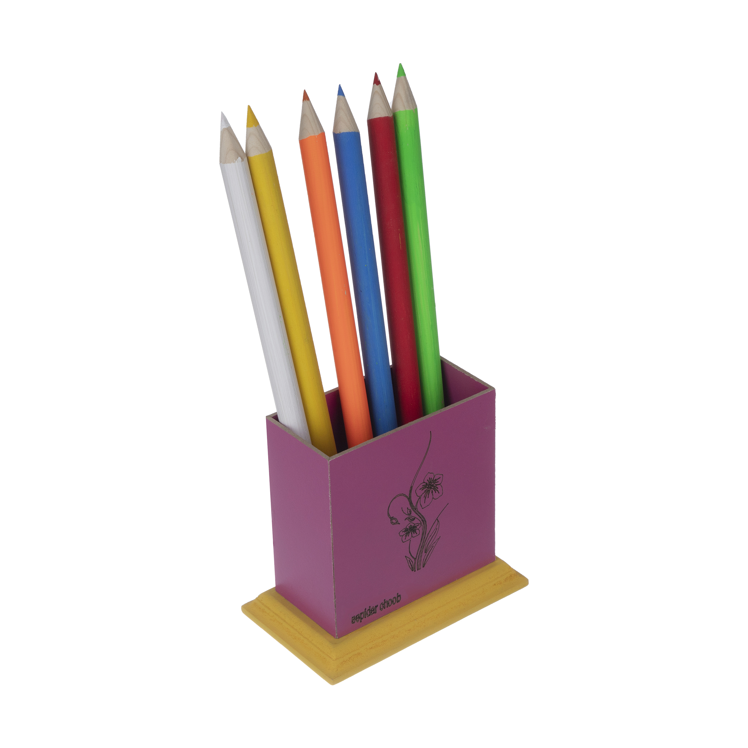 مداد رنگی 6 رنگ سپیدار چوب کد 01