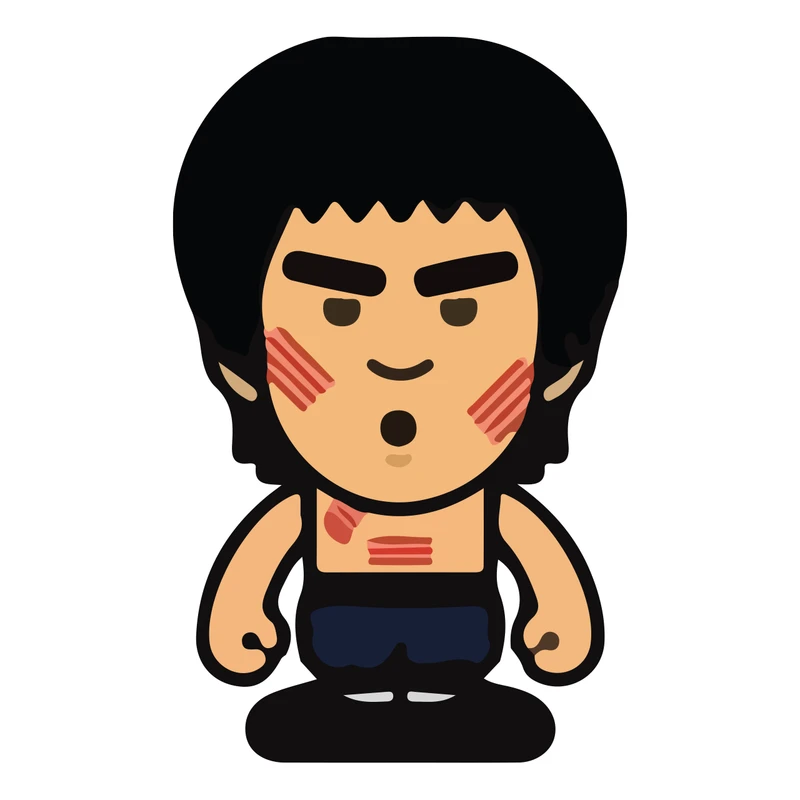 برچسب لپ تاپ پویا مارکت طرح بروسلی کد 1114