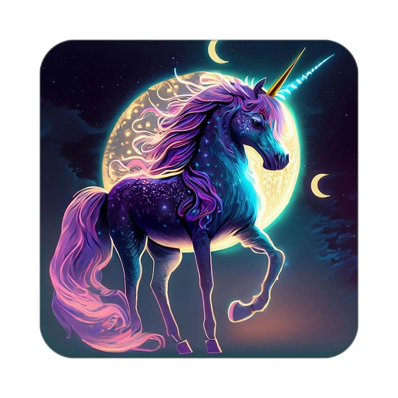 زیر لیوانی کاکتی طرح اسب تک شاخ و یونیکورن مدل mp31821