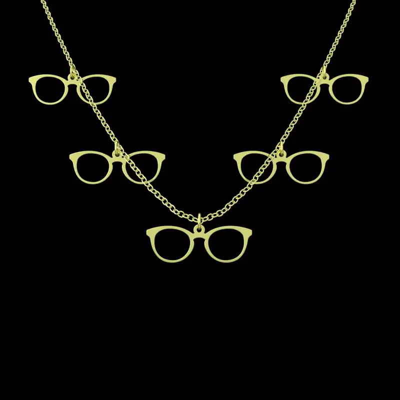 گردنبند طلا 18 عیار زنانه مدوپد مدل عینک کد RNA17303