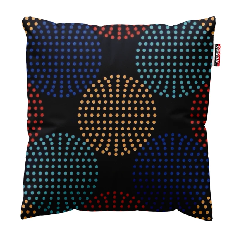 کوسن پاد آفرین طرح دایره های رنگی کد 3666 سایز 30*30 سانتی متر