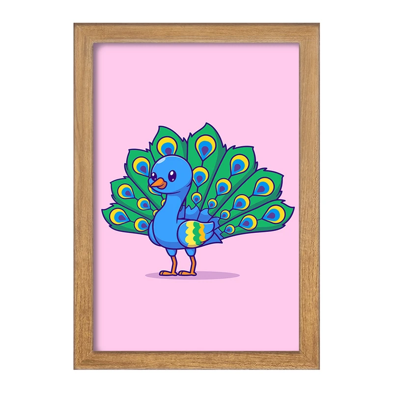 تابلو خندالو مدل حیوانات بامزه طاووس کد 29683