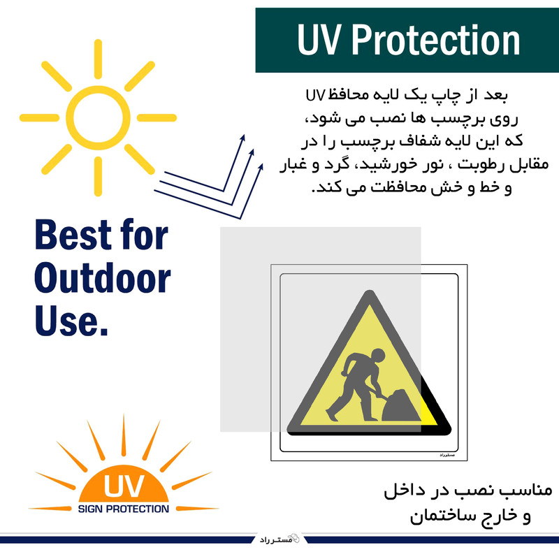 برچسب ایمنی مستر راد طرح خطر محدودیت عملیات راهسازی مدل HSE-OSHA-143