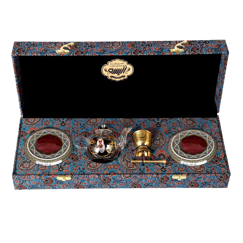 زعفران هدیه الیسه سرخ - 6 گرم به همراه هاون و قوری 