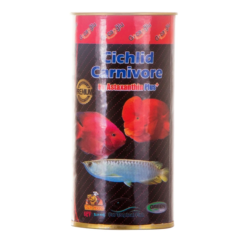 غذای ماهی سیچلاید کارنیور مدل آستاگزانتین پلاس وزن 170 گرم