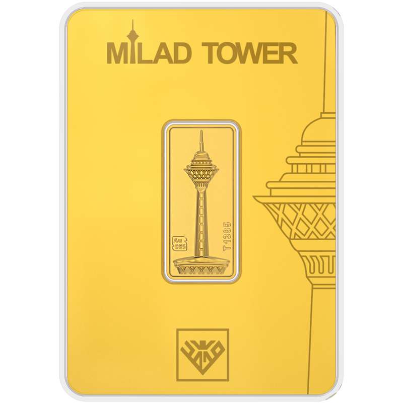 شمش طلا 24 عیار طلای محمد مدل برج میلاد کد M-1403-5