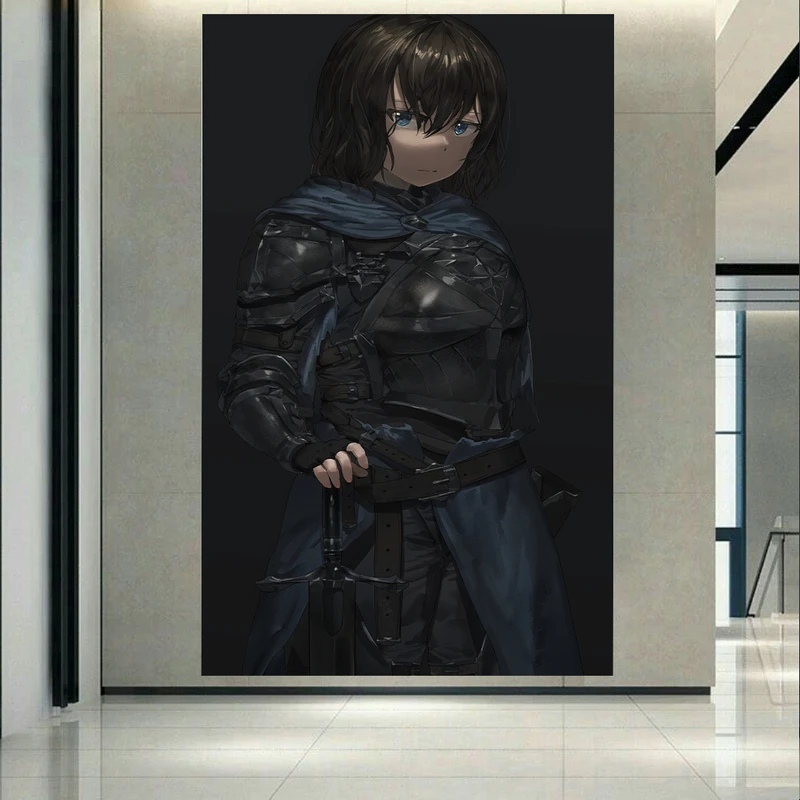 تابلو بوم طرح انیمه مدل دختر شوالیه کد AR3057