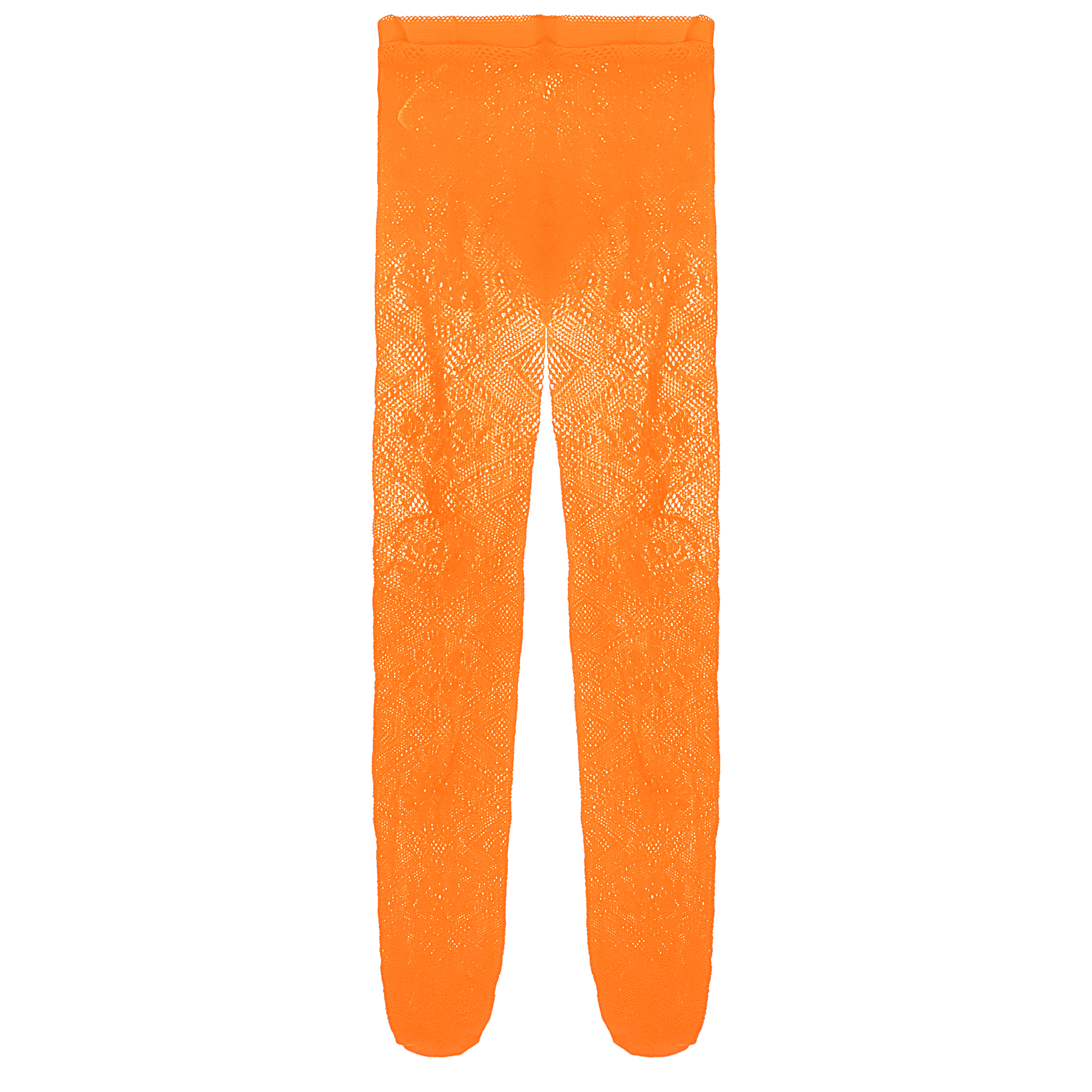 جوراب شلواری دخترانه مدل توری نرم کد AS1397 رنگ نارنجی