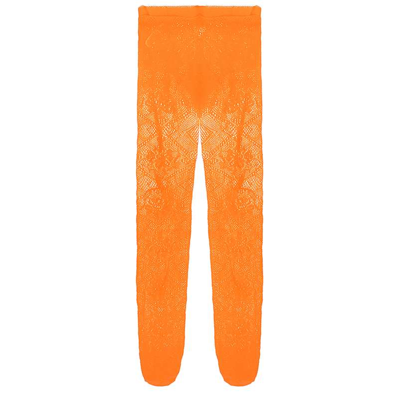 جوراب شلواری دخترانه مدل توری نرم کد AS1397 رنگ نارنجی