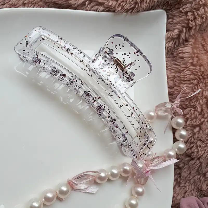 کلیپس مو زنانه مدل اکلیلی شیشه ای باریک