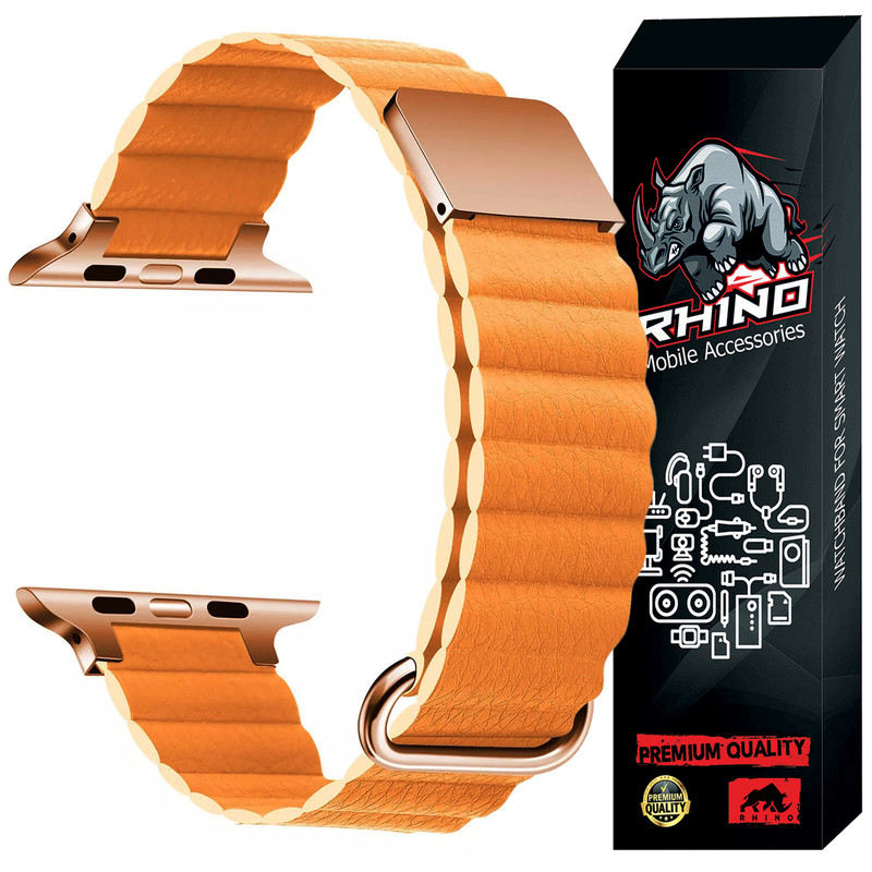 بند راینو مدل Leather Loop مناسب برای اپل واچ سری 1/2/3/4/5/6/7/8/9/10/SE/ULTRA سایز 44/45/46/49 میلی متری
