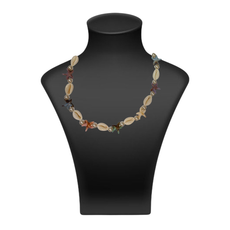 گردنبند زنانه مدل صدفی طرح ستاره دریایی