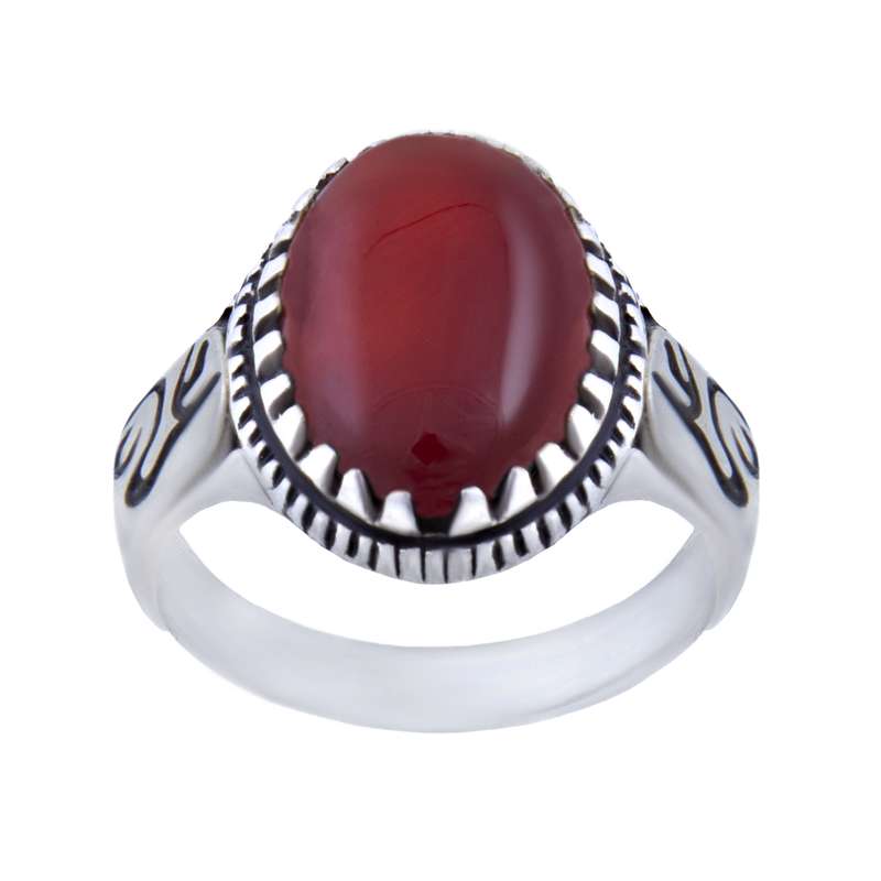 انگشتر نقره مردانه بازرگانی میلادی مدل سنگ عقیق اصل کد AM_068