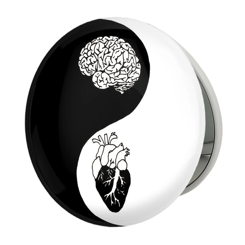 آینه جیبی خندالو طرح قلب و مغز مدل تاشو کد 6017 