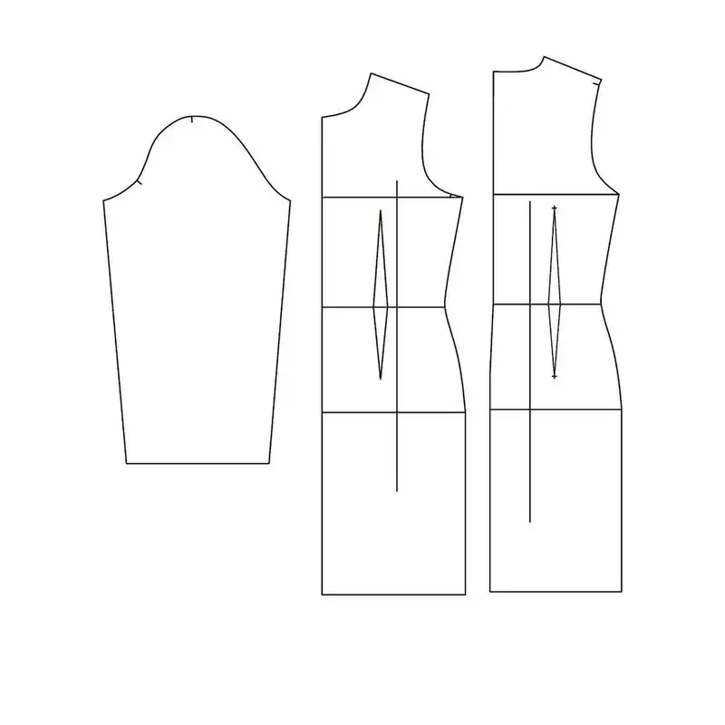 الگو بالا تنه و آستین مدل مانتو رگالی متد تجاری سایز 42