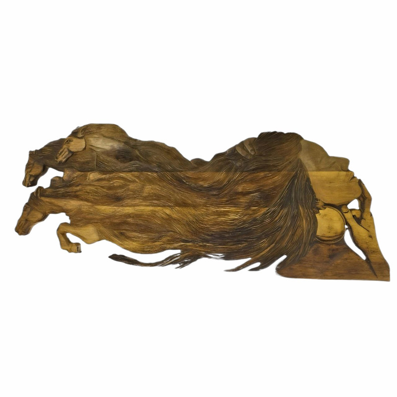 دیوارکوب منبت کاری مدل دختری در باد