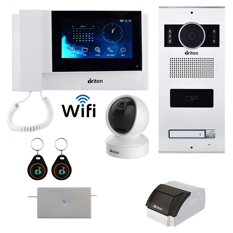 مجموعه درب باز کن تصویری کارتی هوشمند برایتون مدل SMART  یک واحدی به  همراه دوربین بی سیم IOT