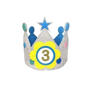 ابزار مهمانی طرح تاج تولد 3 سالگی مدل ستاره 