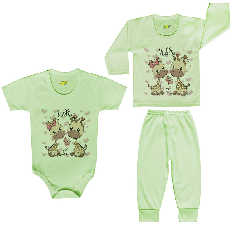 ست 3 تکه لباس نوزادی کارانس مدل PRSG-3128