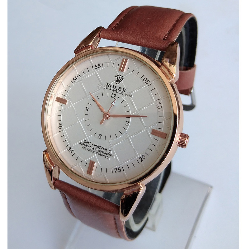 ساعت مچی عقربه ای پسرانه مدل بندچرمی کد 211