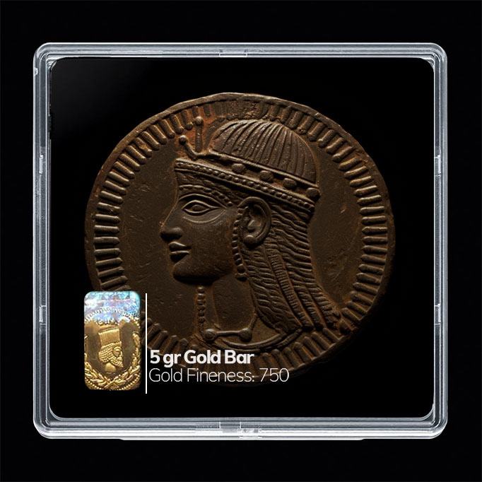 شمش طلا 18 عیار مدوپد مدل سکه رومی کد SG10668