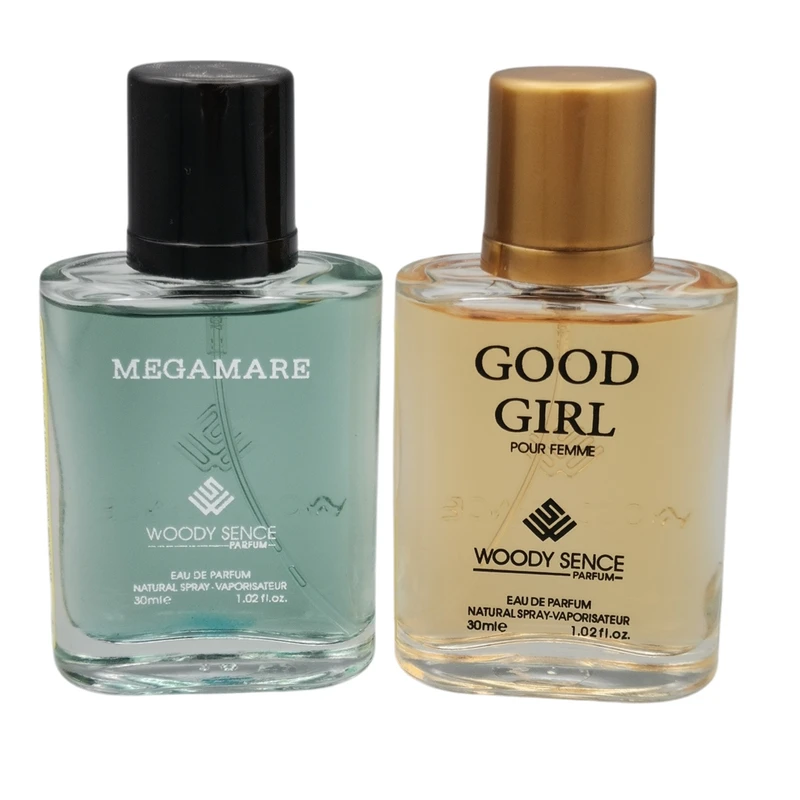 عطر جیبی وودی سنس مدل GOOD GIRL حجم 30 میلی لیتر به همراه عطر جیبی وودی سنس مدل مگاماره حجم 30 میلی لیتر