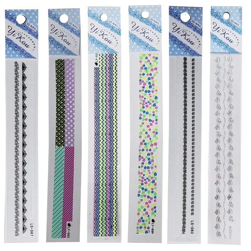 استیکر طراحی ناخن مدل نواری کد 1 مجموعه 6 عددی